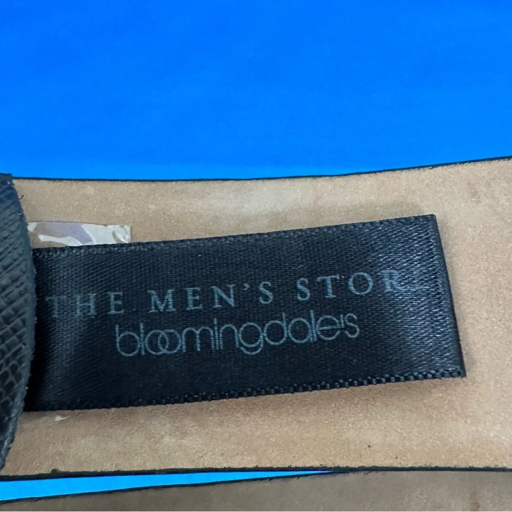 Bloomingdales Brown Leather Belt with Silver Tone Buckle--Excellent Condition-34